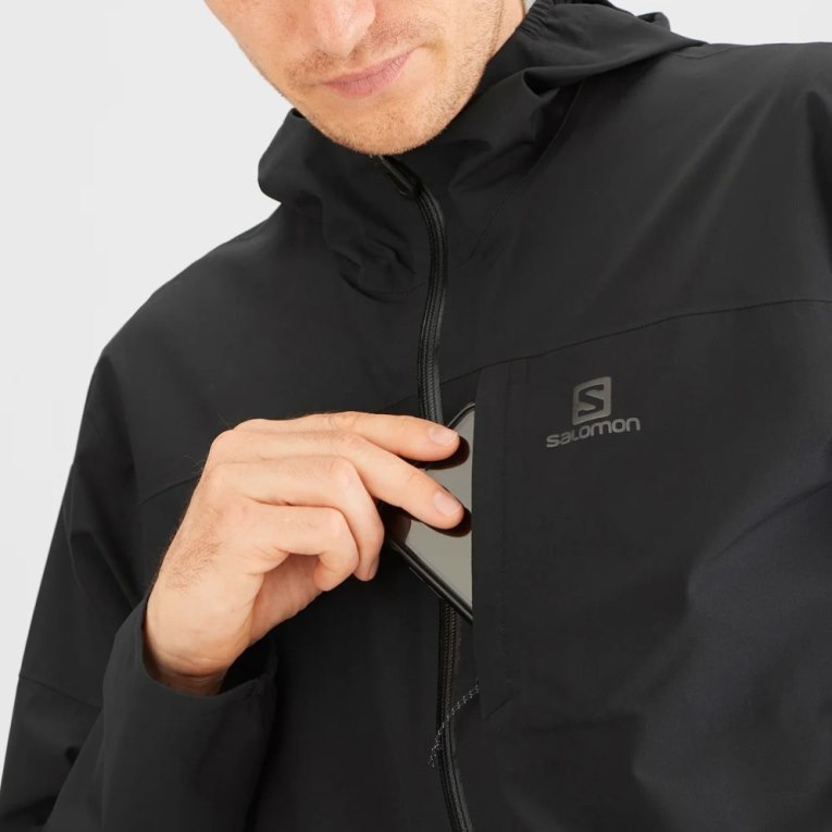 Chaquetas Shell Salomon Outrack Impermeables 2.5L Hombre Negros | MX KHDJ351